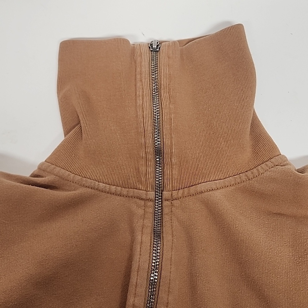 THAKOON 100%cotton quality quarter zip pullover sweatshirt brown sz L - Picture 5 of 9